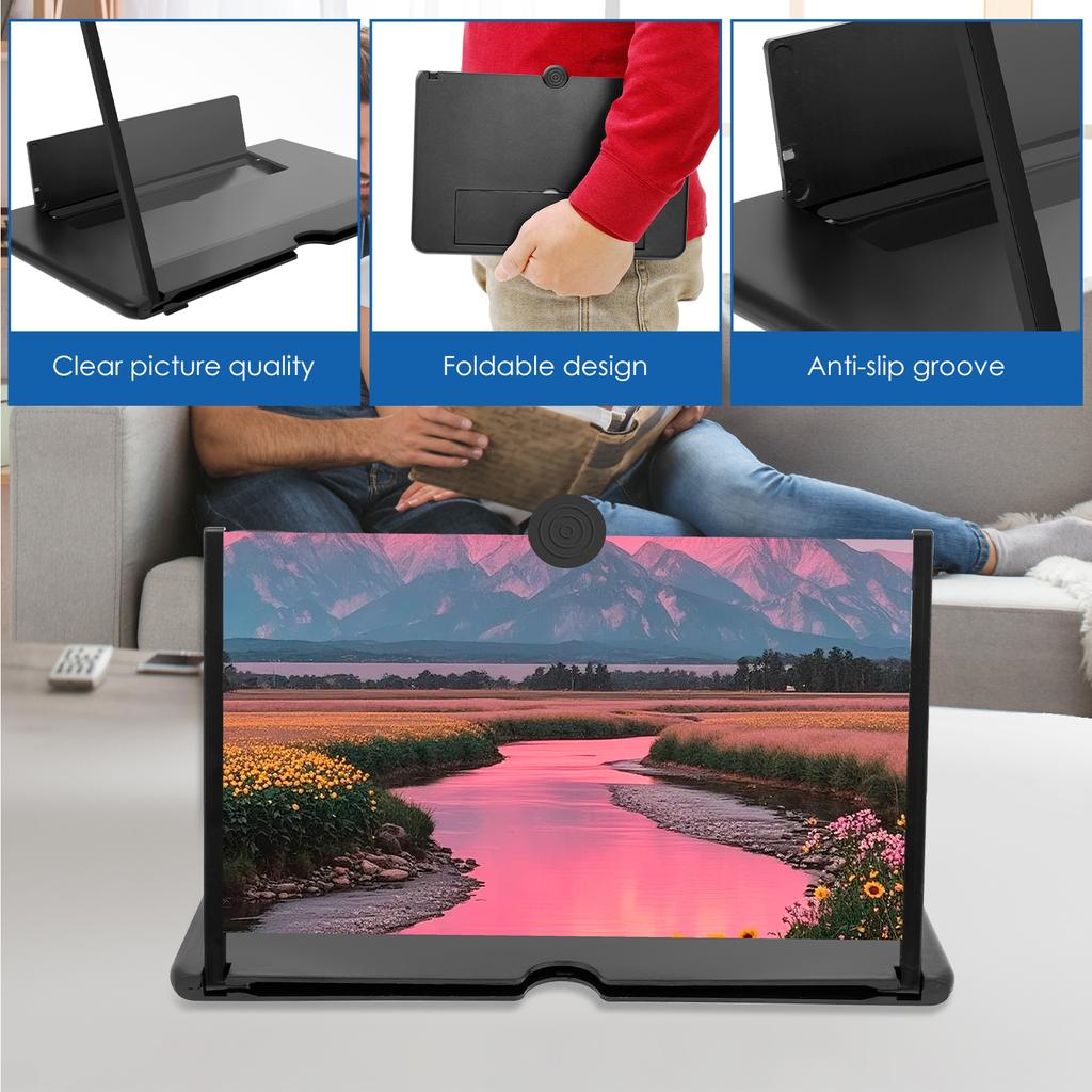 10/12/14 Inches Screen Amplifier Mobile Phone TV Screen Magnifier TV Movie HD Screen Magnifying Glass Anti Phone Holder Stand