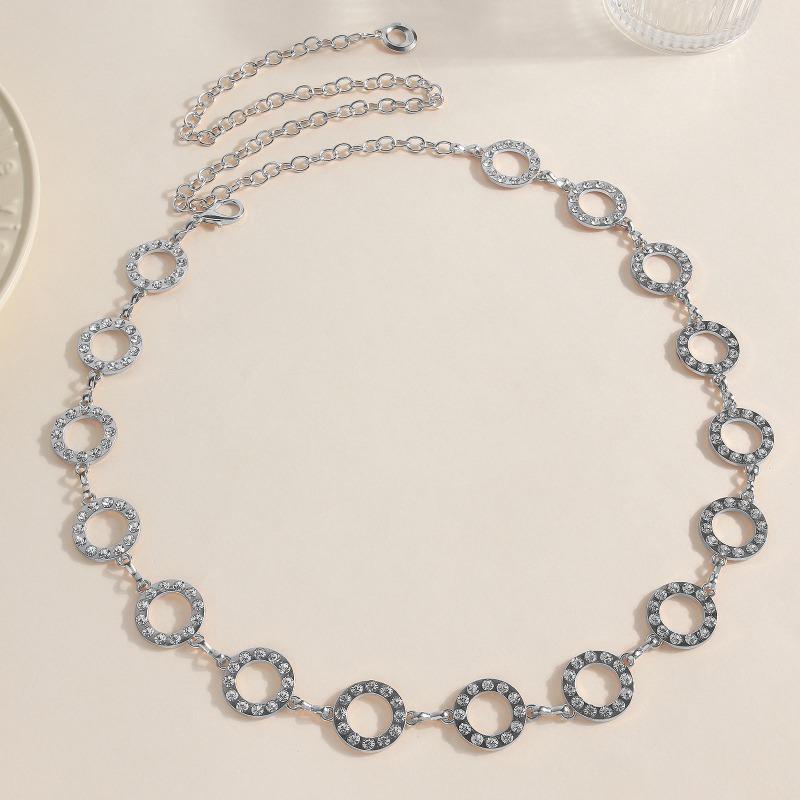 

Mei Mary Rhinestone waist chain - versatile sparkling belt for women, perfect for evening gowns and dresses серебряный