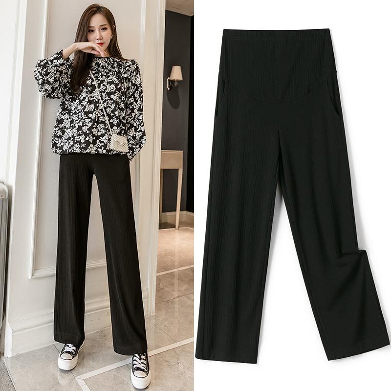 1 #maternity Wide-leg Pants Spring and Autumn Thickened Belly Support Pants Casual Trousers Loose Maternity Pants Straight-leg Pants