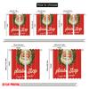 2pcs,2D Plane Printing Curtains Digital Printed Santa Please Stop Here Versatile Polyester Fabric (without Rod) Decorations