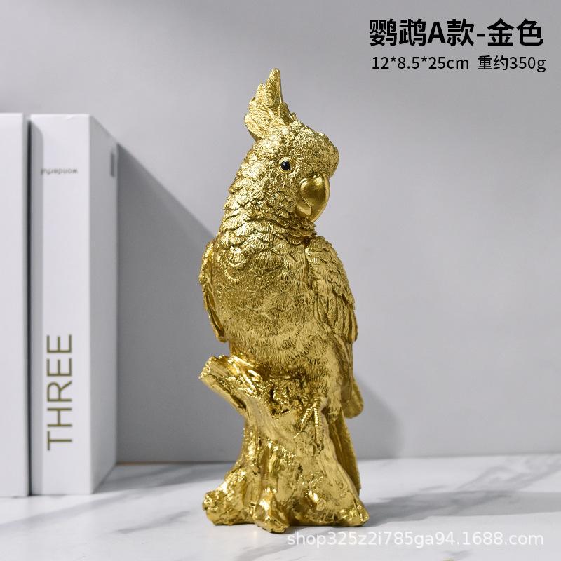 Nordic Modern Minimalist Parrot Resin Statue Home Decor Creative Animal Figurine Crafts Ornaments Table Living Room Decorations