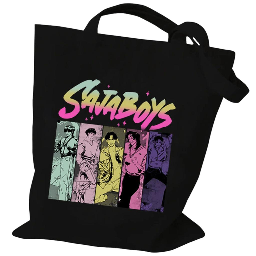Hunters Surrounding Printed Canvas Shopping Tote Bag With Large Capacity