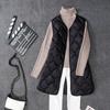 Women's Fall and Winter Medium-length Light Down Jacket Solid Color V-neck Single-breasted Jacket