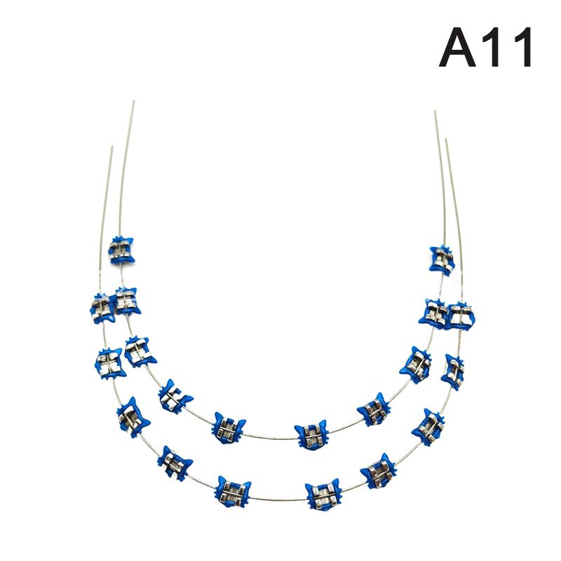 2Pcs Cartoon Cat Dental Metal Braces Archwire Without Hooks Metal Bracket And Ligature Ties Colorful Temporary Tooth Decoration