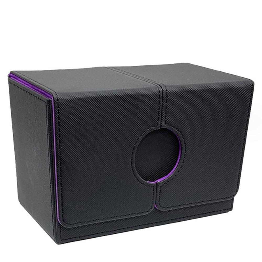 

Fashion PU Leather Card Deck Box Flannel Collection Window Collection Box Card Stacking Storage Box Children