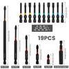 19/38-teiliges Magnetisches Schraubendreher-Bit-Set Legierter Stahl Magnet Schraubenbohrer-Set Schnellwechsel Sechskant-Bohrkopf-Set Leicht zugänglich
