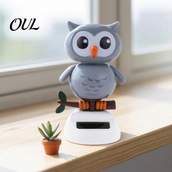Solar Motion Dashboard Toy Funny Dancing Duck Toys, Creative Fun Swinging Durable Owl Car Decorations Desktop Ornaments Interior