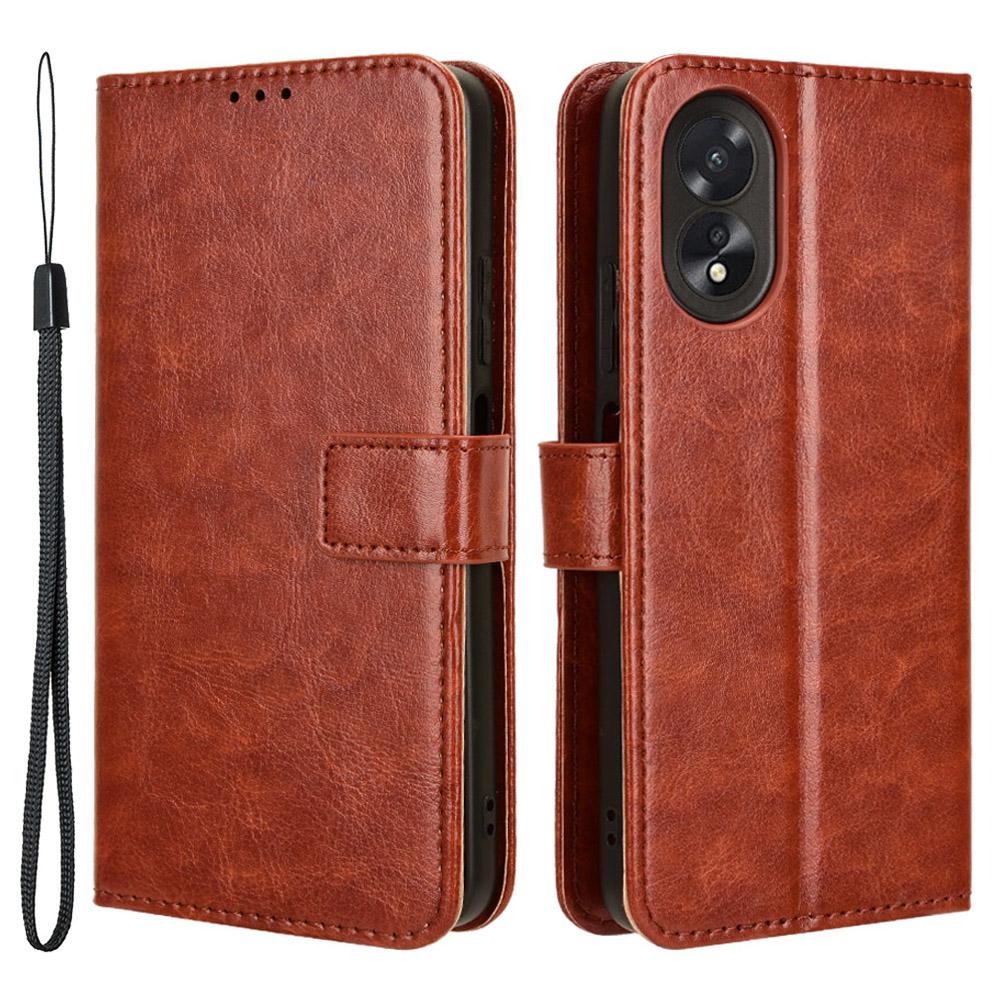 For Oppo A38 4G/A18 4G Etui Crazy Horse Tekstur Lær Lommebok Telefondeksel
