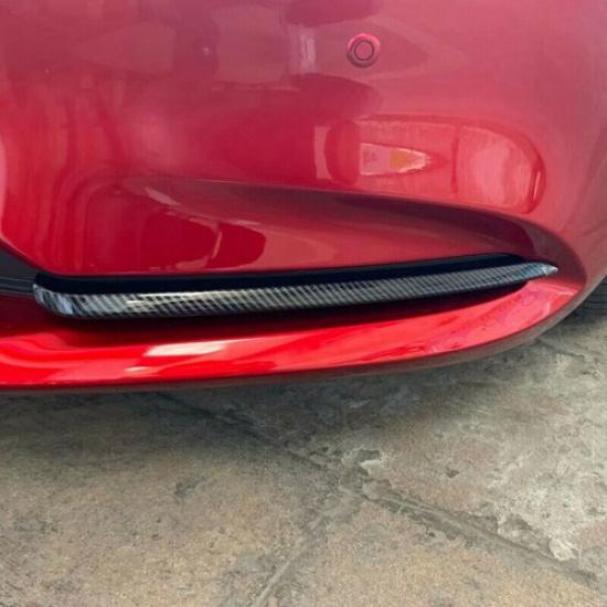 Carbon Fiber Front Fog Lamp Light Stripe Cover Trim For Mazda 6 Atenza 2020-2022