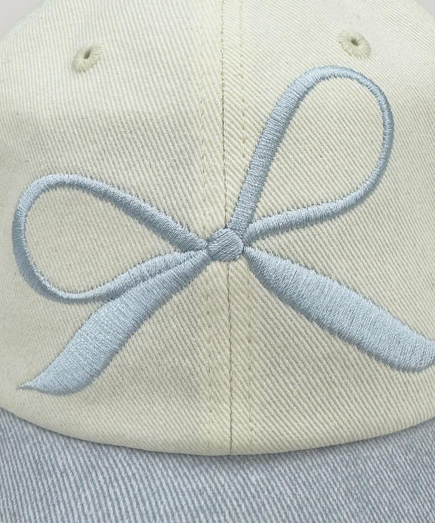 UBEIGE Ribbon Pigment Ball Cap (Sky Blue/Cream)