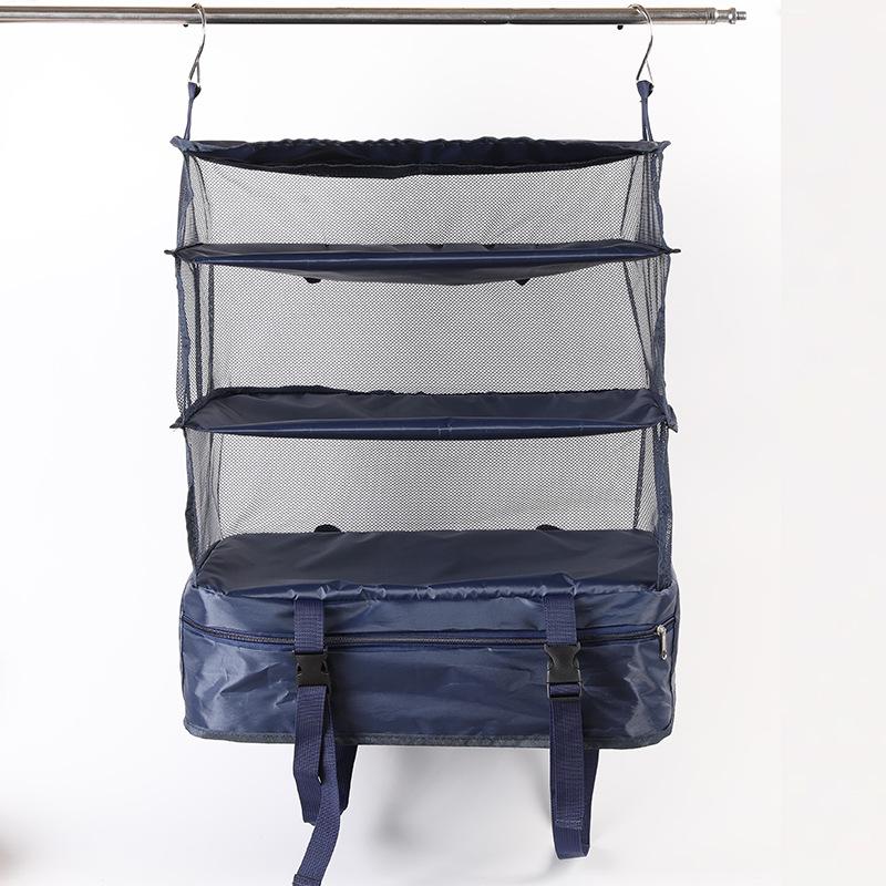 Large Capacity Foldable Hanging Storage Bag: Three-Layer Wardrobe and Travel Organizer