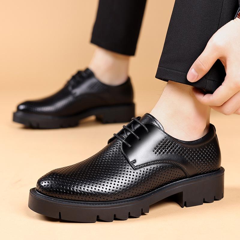 Höhenvergrößernde Schuhe Herren 10cm hohl niedrig geschnitten Herren innen höhenvergrößernde Lederschuhe Business-Kleidung Schnürschuhe dicke Sohle 8CM