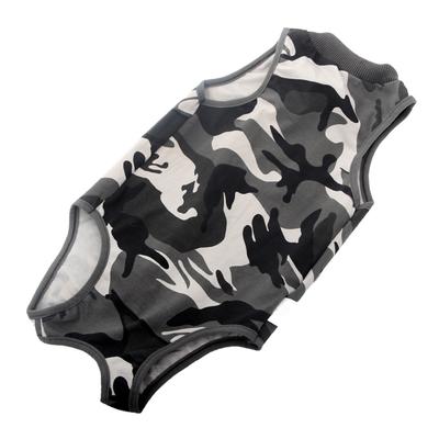 Cat Recovery Suit Stylish Cute Camouflage Prevents Licking Breasted Design Comfortable Breathable Cat Surgical Recovery