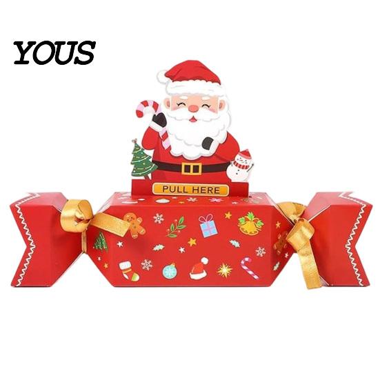 Holiday Party Favor 1/4Pcs Christmas Candy Shape Money Holder, Santa Snowman Reindeer Tree Cash Festive Holder Paper Bag, Gift Box for Party,