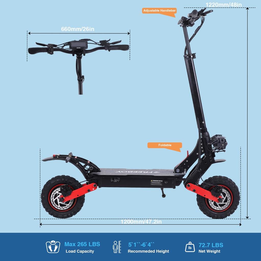 2026 Neuester H6 Dual-Motor E-Scooter US-Lager Offroad-Fettreifen Elektroroller Wasserdicht Faltbar Leistungsstarker Erwachsenen-Scooter
