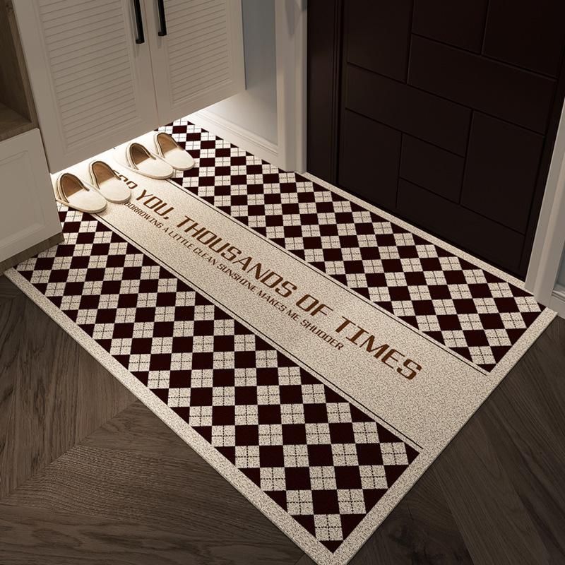 Modern Simple Lattice Porch Silk Ring Floor Mat Is Easy To Clean, And Can Be Freely Cut Into The Home Floor Mat Non-Slip Floor Mat