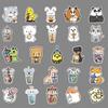 "50 Cute Cartoon Pet Milk Tea Graffiti Stickers for DIY Handbooks, Skateboards, and Suitcases."
