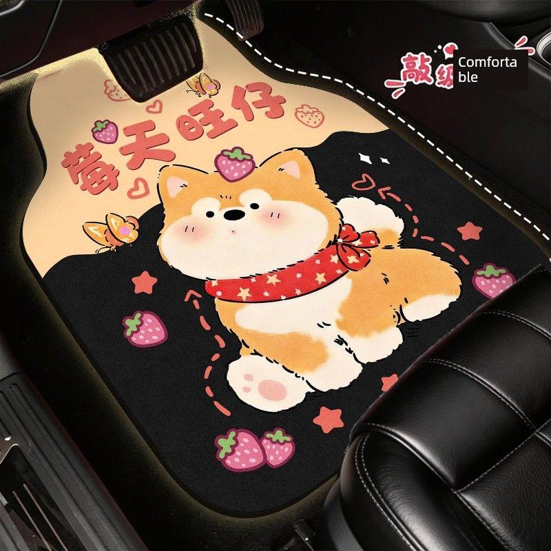 Cartoon Car Floor Mats, Diatom Mud, Universal and Cuttable, Dirt-Resistant and Water-Absorbent Mats for the Car, Anti-Slip Car Floor Mats for Girls
