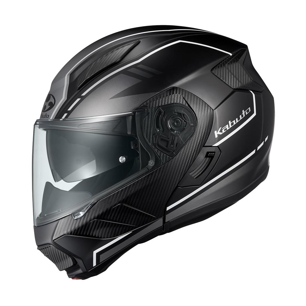 OGK KABUTO RYUKI BEAM Motorcycle Helmet System, Flat Black Gray (Size: L)