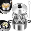 Rust Resistant Non-Stick Egg Poacher Pot With 4 Cups Soup Pot Egg Maker Steamer Pan  Breakfast