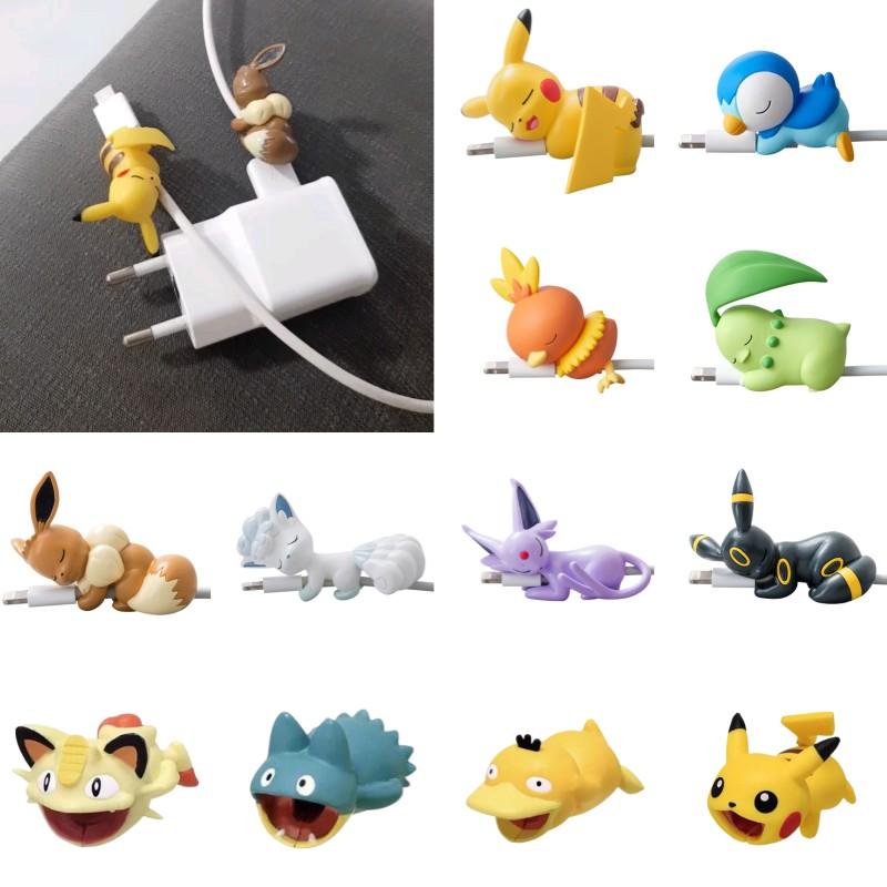 Pikachu Usb Round Data Cable Protector Accessory Cartoon Eevee Snorlax  Decor
