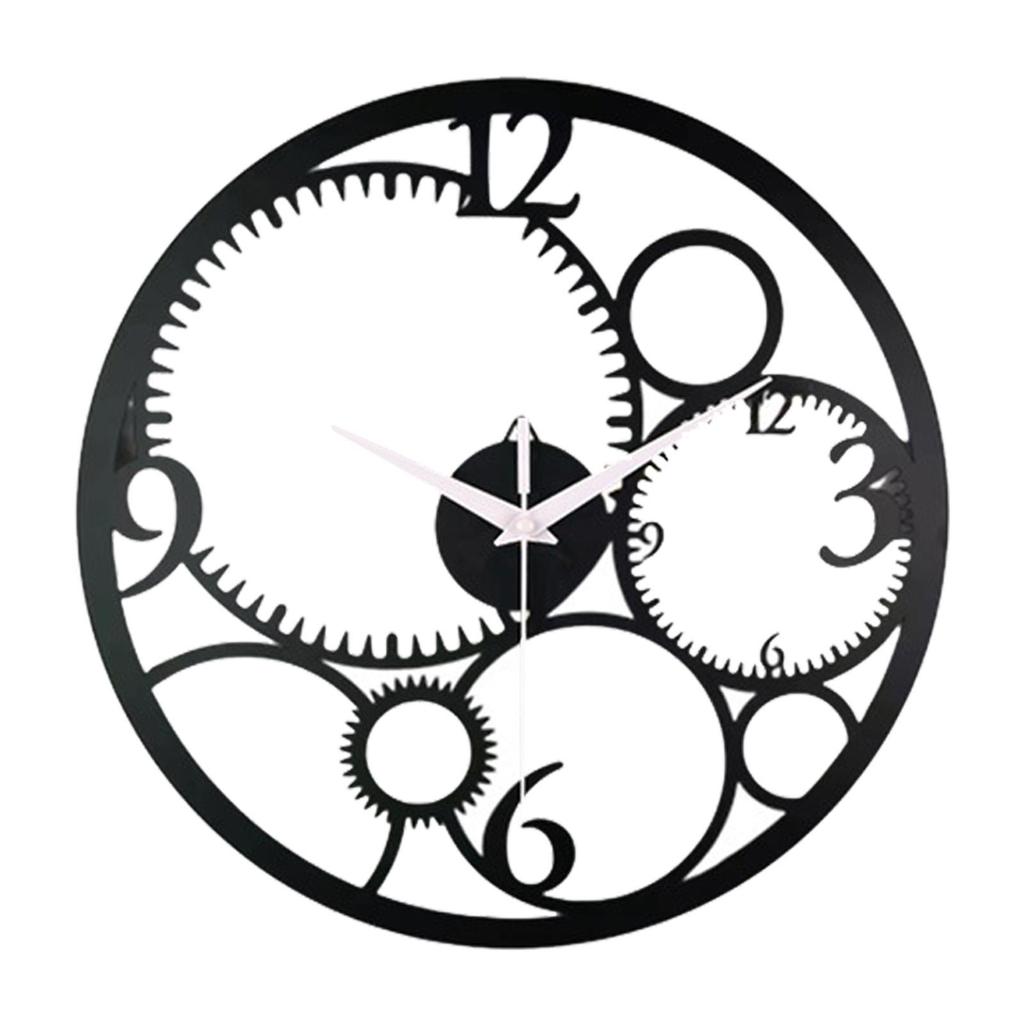 Chic Round Wall Clock Stylish Home Decor Accent for Study Room