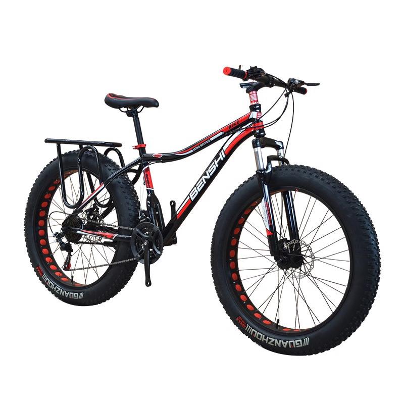 Men's Off-Road Fat Tire Snow & Mountain Bike - Variable Speed, Shock Absorbing, Wide Tires for Beach and Trail