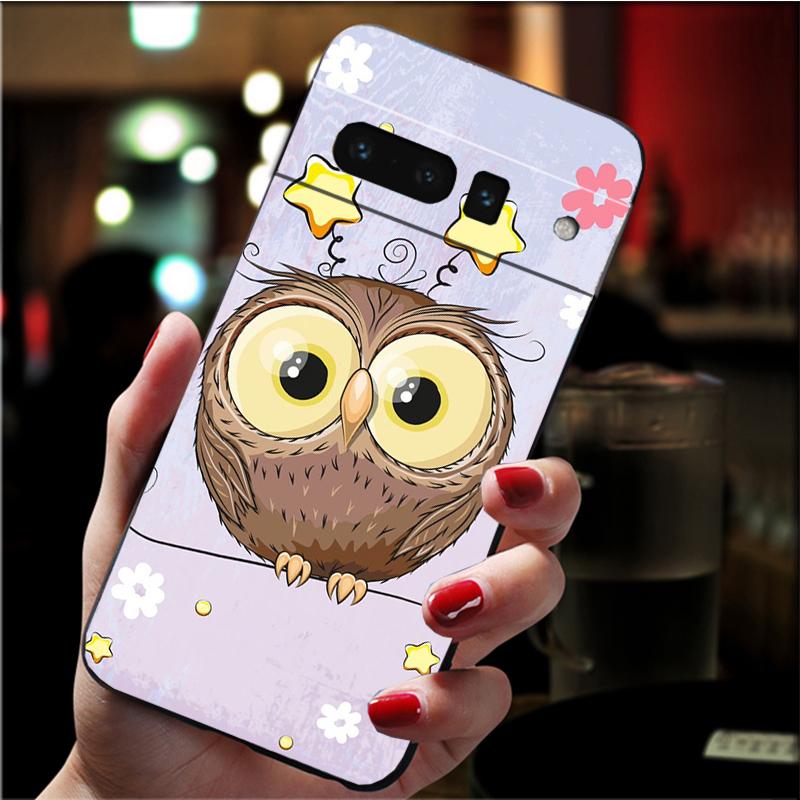 Husă Telefon pentru Google Pixel 7 Pro 7 6A 6 Pro 5A 4A 3A Pixel 4 XL Pixel 5 6 4 3 XL 3A XL 2 XL Animal Drăguț Desene Animate Bufniță Husă Fundă