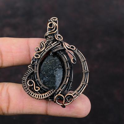 Marcasite Pendant Copper Wire Wrapped Pendant Gemstone Pendant Marcasite Jewelry Handmade Unique Pendant Gift For Anniversary Copper Jewelry