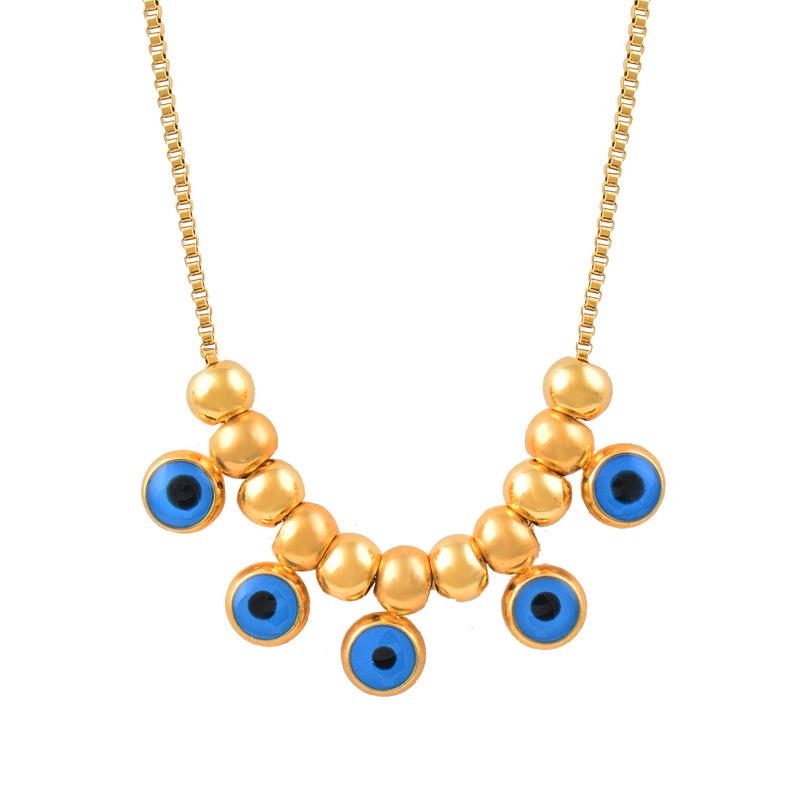 Titanium Titanium Steel Blue -eyed Clavicle Chain