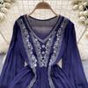 Floral Embroidery Spring Loose Blouse Elegant Bohemian Design Long Sleeve Ladies Fashion  Summer Casual Shirt