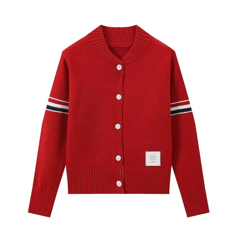 Kaslead New Arrival Women's Clothing Fashion Style Stylish Simple and Versatile Casual Labeling Knitted Long Sleeve Cardigan