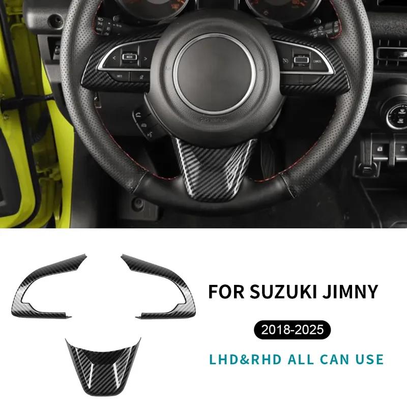 for Suzuki Jimny JB64 JB74 2018 2019 2020 2021 2022 2023 2024 2025 Car Steering wheel Panel Frame Protector Interior Sticker.