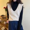 Hong Kong Pullover Knitted Vest Top Sweater for Women Autumn and Winter 2023 V-neck Sleeveless Vest Sweater Pullover Female