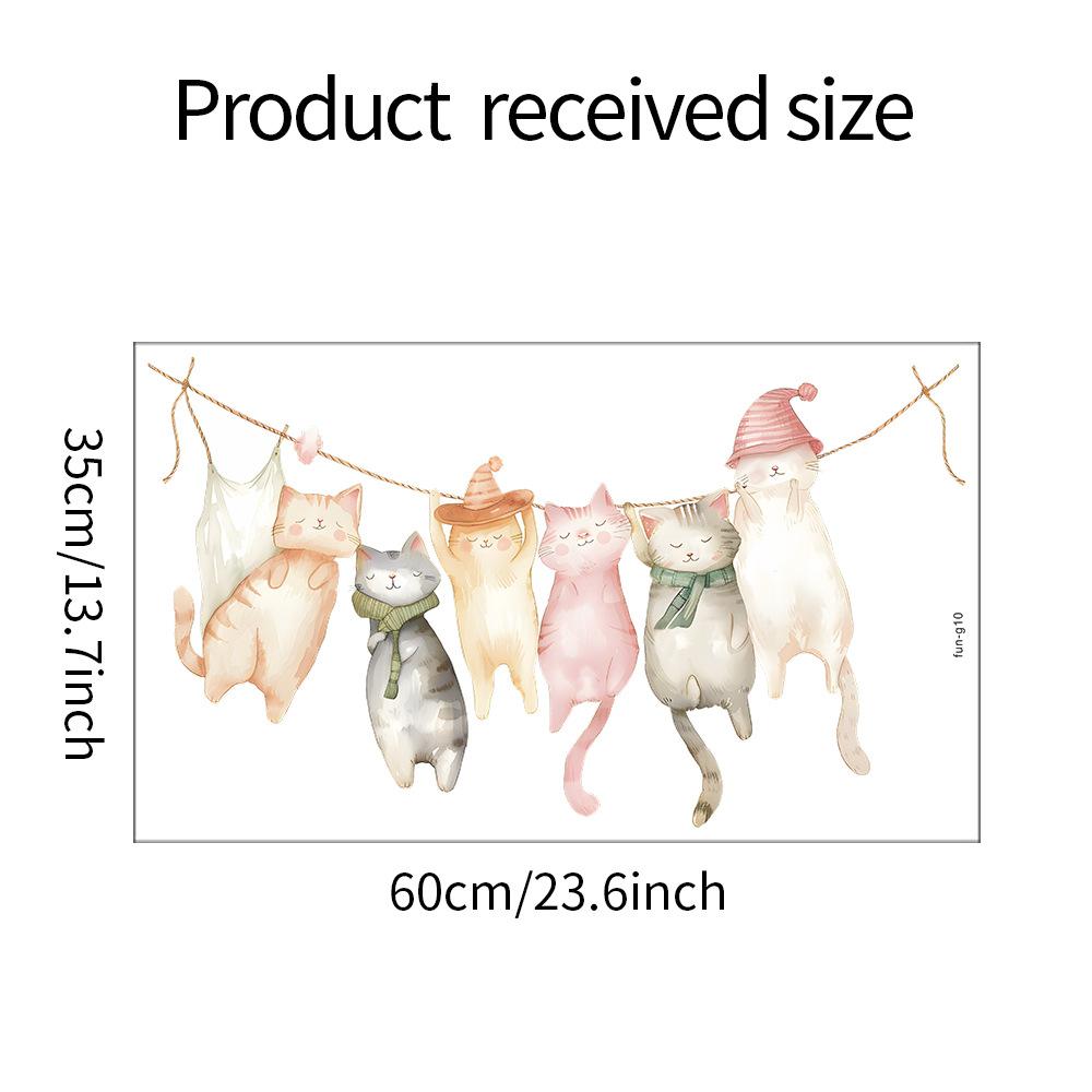 Cartoon Cat Family Combination Children's Bedroom Living Room Background Beautifying Wall Stickers Self-adhesive
