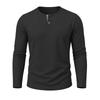 Men Long Sleeve Henley Shirt Casual Buttoned Base Layer Top Lightweight Comfortable Fit Soft Fabric