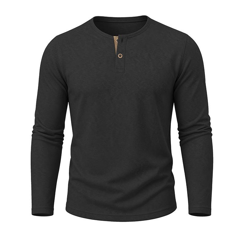 Men Long Sleeve Henley Shirt Casual Buttoned Base Layer Top Lightweight Comfortable Fit Soft Fabric