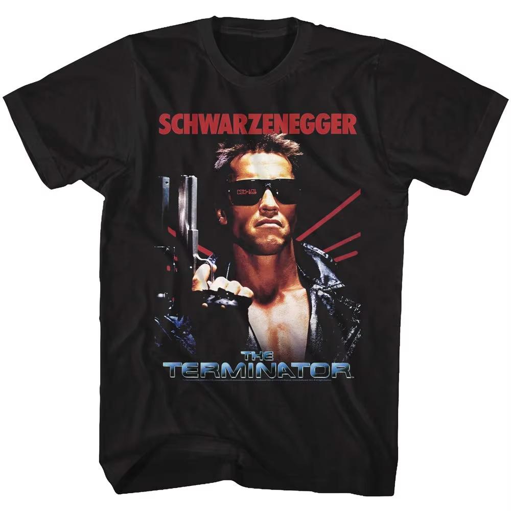Unisex Sommer Terminator T-Shirt Retro Sci-Fi Actionfilm Muster Kurzarm Lässig Übergroßes Unisex T-Shirt Streetwear Baumwolle
