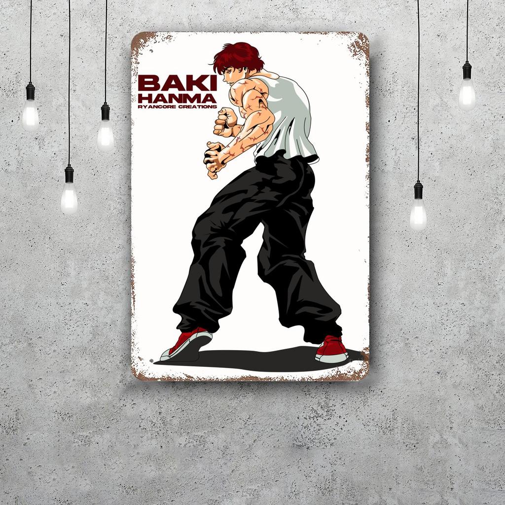 baki hanma Metal Signs wall decor Vintage Tin Signs Captain Metal Poster Decor for Bar Pub Club Wall Decoration
