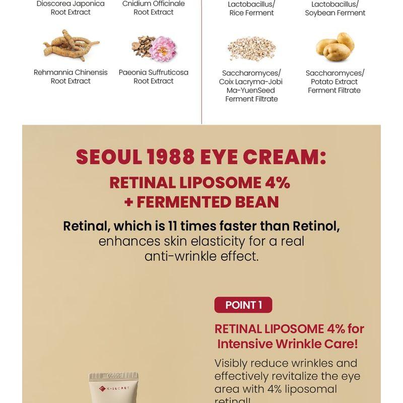 KSECRET SEOUL 1988 Eye Cream : Retinal Liposome 4% + Fermented Bean