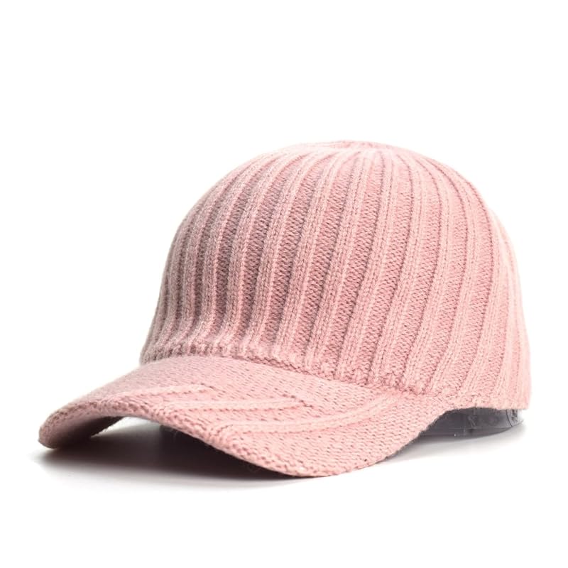 

[X-cross] cross knit hat men s with spit big size knit cap With brim winter golf Deeper Fashionable hat Plain color big free size outdoor baseball cap