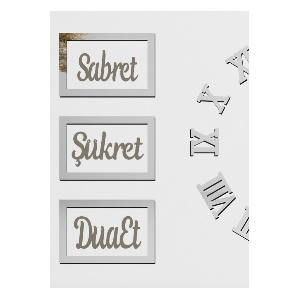 3d, Römische Ziffer, Uhr, Und, Geduldig, Seien, Dankbar, Beten, Allah, Muhammad, Vav, Uv, Panel, Set (Weißes Gold)