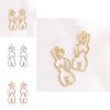 Fashionable Asymmetrical Human Silhouette Stud Earrings Unique Street Style