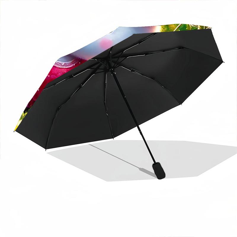 1pc Hello Kitty Dandelion Automatic Opening/Closing Umbrella - Portable Three-Fold Design with 8-Bone Iron Frame, Outdoor, Gift for Fans, Travelers, D