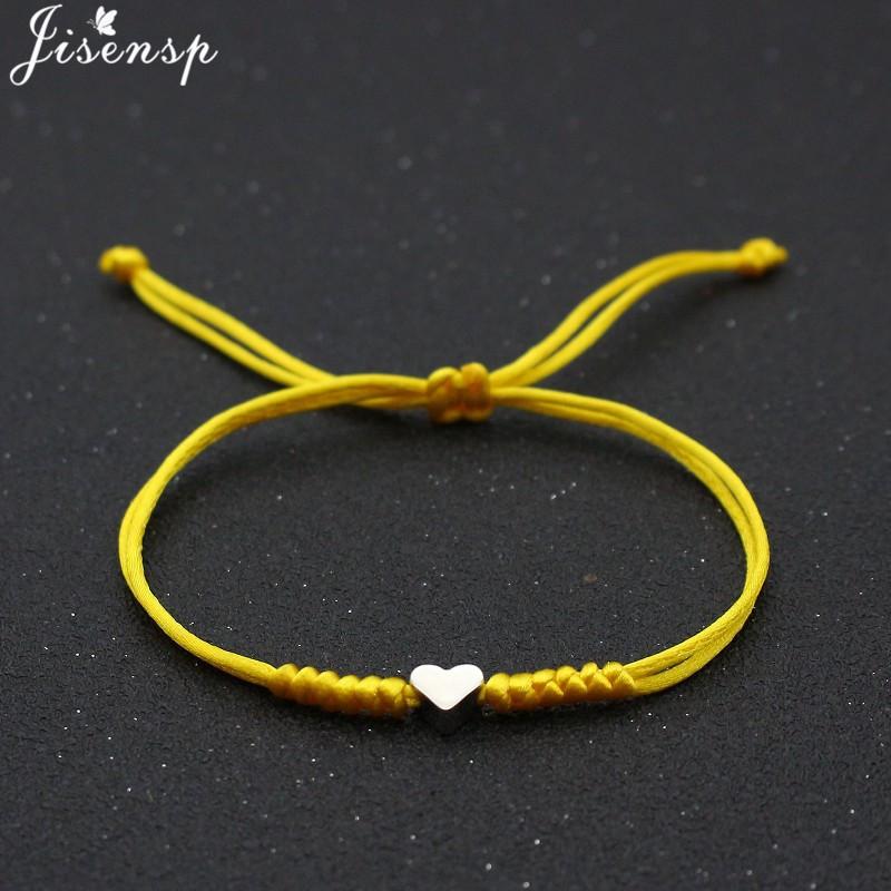 Multicolor Rope Lucky Heart Bracelets Women Men Charm Woven Handmade Bangles Braided Adjustable Buddhism Jewelry Pulseras