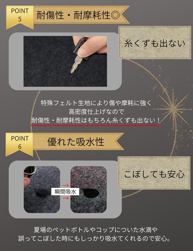 0GULUS Desk Mat for Adults, Mouse Compatible, Leather and Felt, Writing Surface, Non-Slip Particle Design, 3mm Thick, 90x40cm