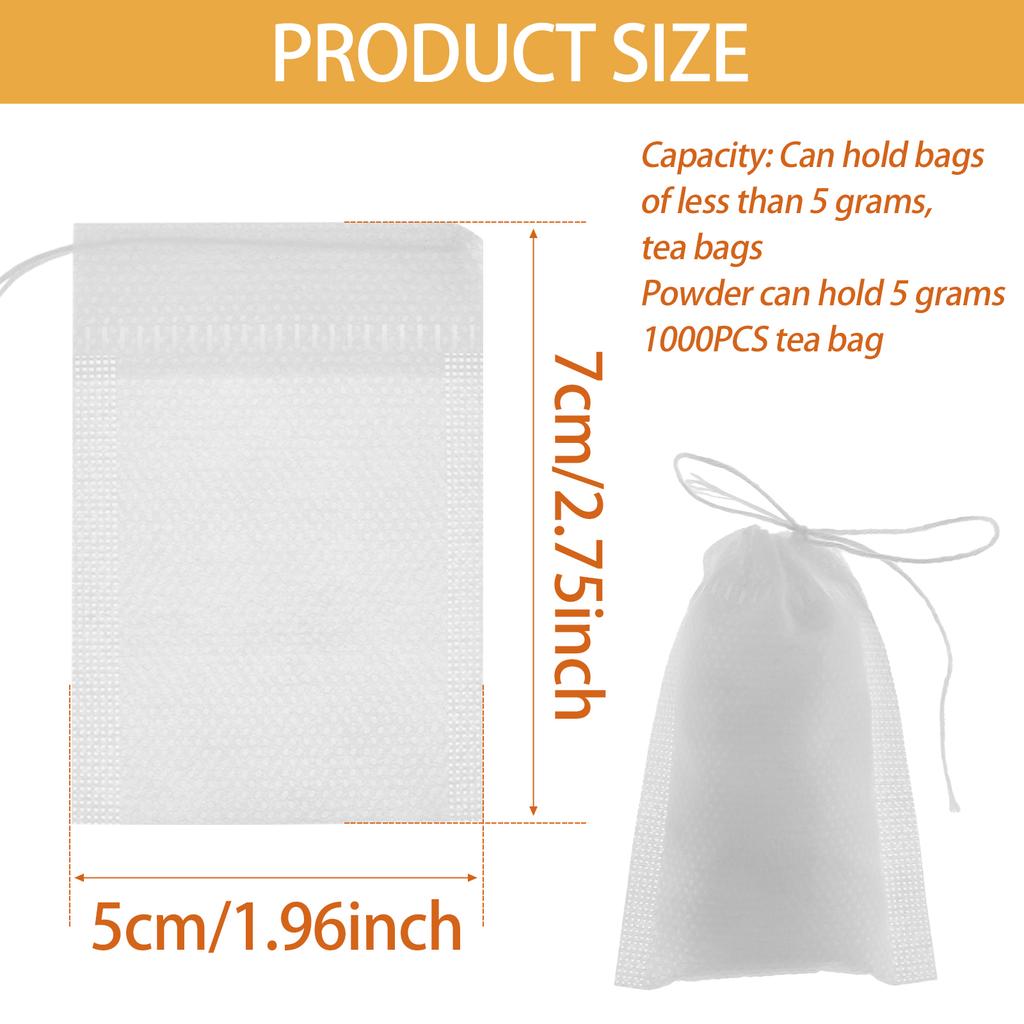 1000Pcs Disposable Tea bags Filter Scented Tea Bags with String Heal Seal Paper for Kitchen Loose Leaf Tea Coffee Spice Herb