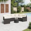 VidaXL Garden Sofa Table Cushions Semi-round Black Braided Resin, Outdoor Sofa, Semi-round Sofa, Sofa 3318517