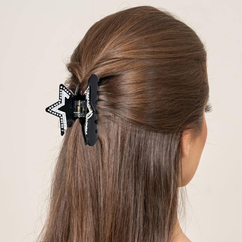Elegant Rhinestones Star Hair Claw Clip NonSlip Hair Grip For Women and Girl Everyday Styling And Special Occasion