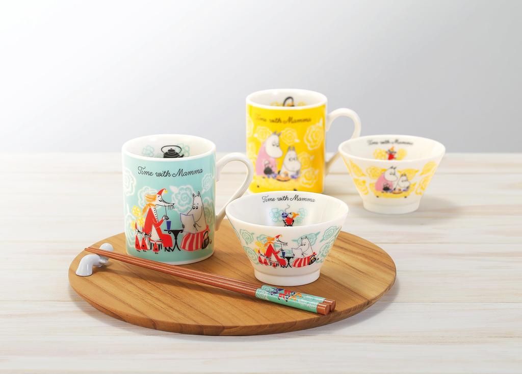 MOOMIN Pair of Natural Wood with Chopstick Rest With Day Gift for Birthday Made in Chopsticks, 23cm, Set, "Time Mamma," Mother's Gift, Women, Gift,